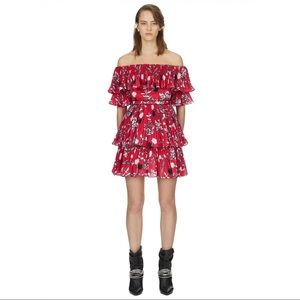 Self Portrait Pleated Floral Mini Dress